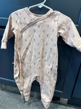 Pehr Soft Pink Baby One-Piece Romper/ pajama with Deer Print